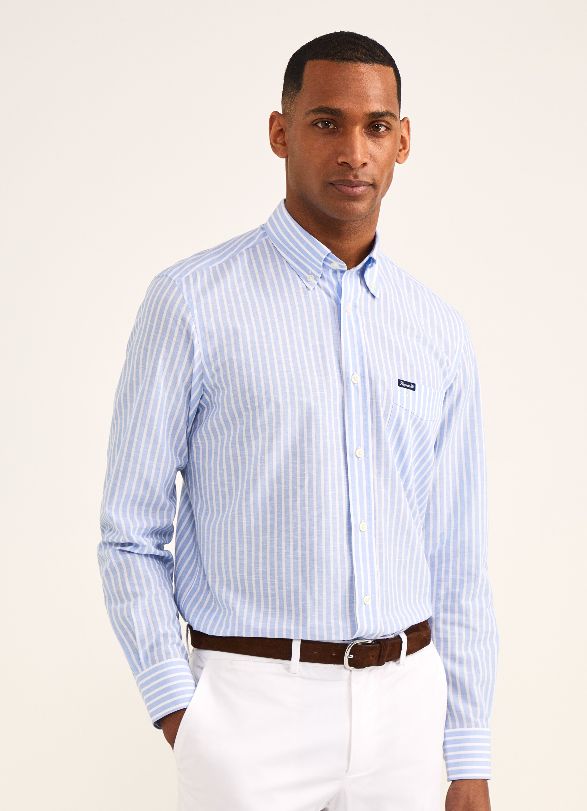 Overdreven løg Kvalifikation Striped Cotton Linen Shirt | Façonnable